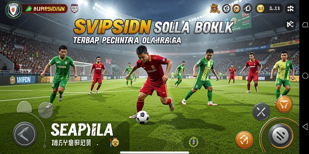Tampilan gameplay SVIPSIDN menampilkan aksi sepak bola yang mendebarkan.