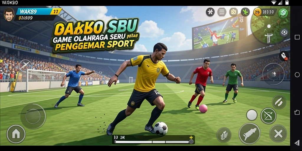 Tampilan seru dalam gameplay <strong>WAK89</strong> menampilkan pertempuran olahraga yang intens.