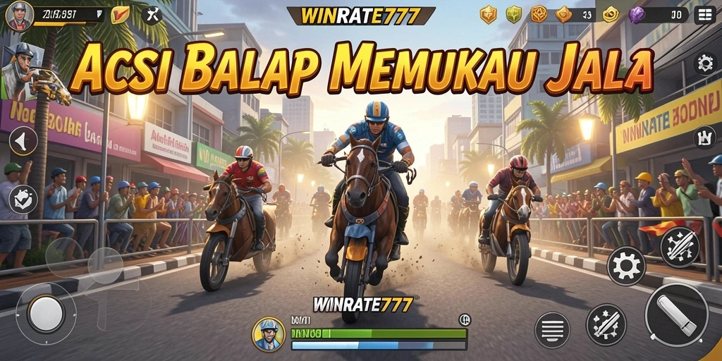Tampilan gameplay balap seru di WINRATE777.
